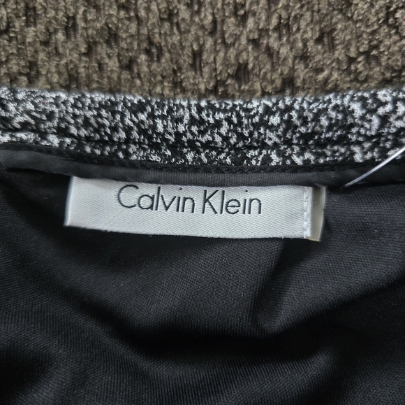 Calvin klein Skirt Tweed Womens Gray Pencil Back Slit Kneel Length Size 6P - Picture 6 of 10